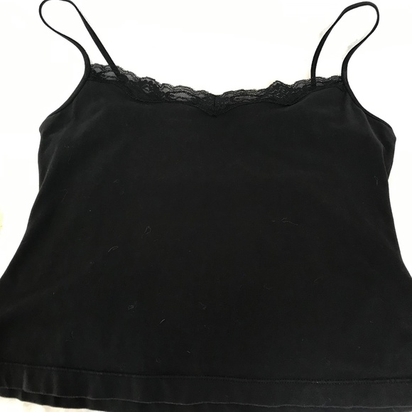Mexx Vintage Black Women’s Tank Top With Lace Trim & Adjustable Spaghetti Straps - Picture 6 of 7